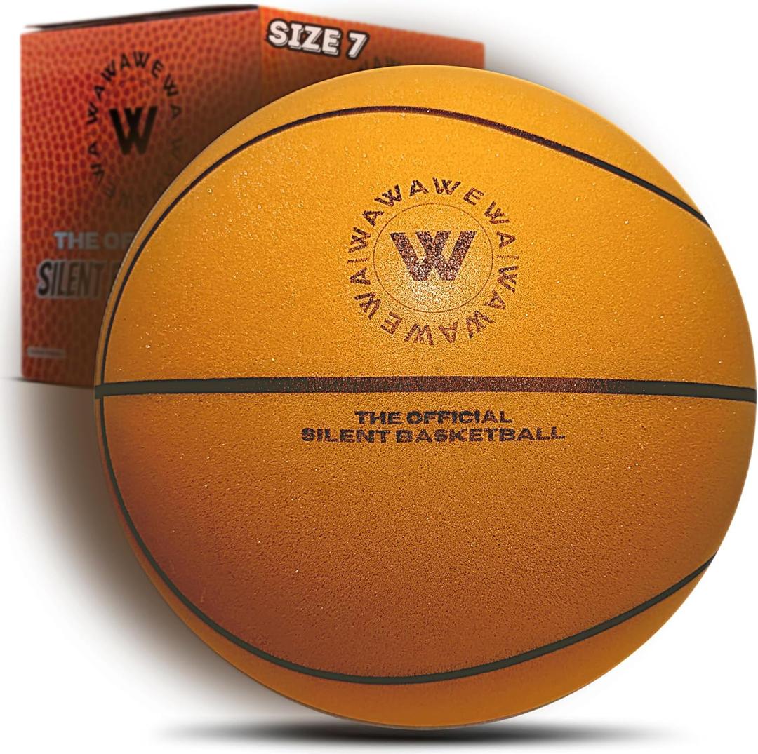 The Official Silent Basketball (Size 7)  Uncompressed Indoor Basketball for Quiet Dribbling  Grooved Airless Indoor Training PU Foam Basket Ball  Ready to Play for All Ages (29.5")