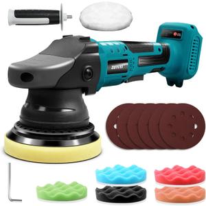 ZUYIYI Cordless Buffer Polisher for Makita 18V Battery, 5 Inch Orbital Polisher, 3 Variable Speed, Car Buffer Waxer Kit for Car Boat Detailing, Polishing, Scratch Removing (NO Battery Included)