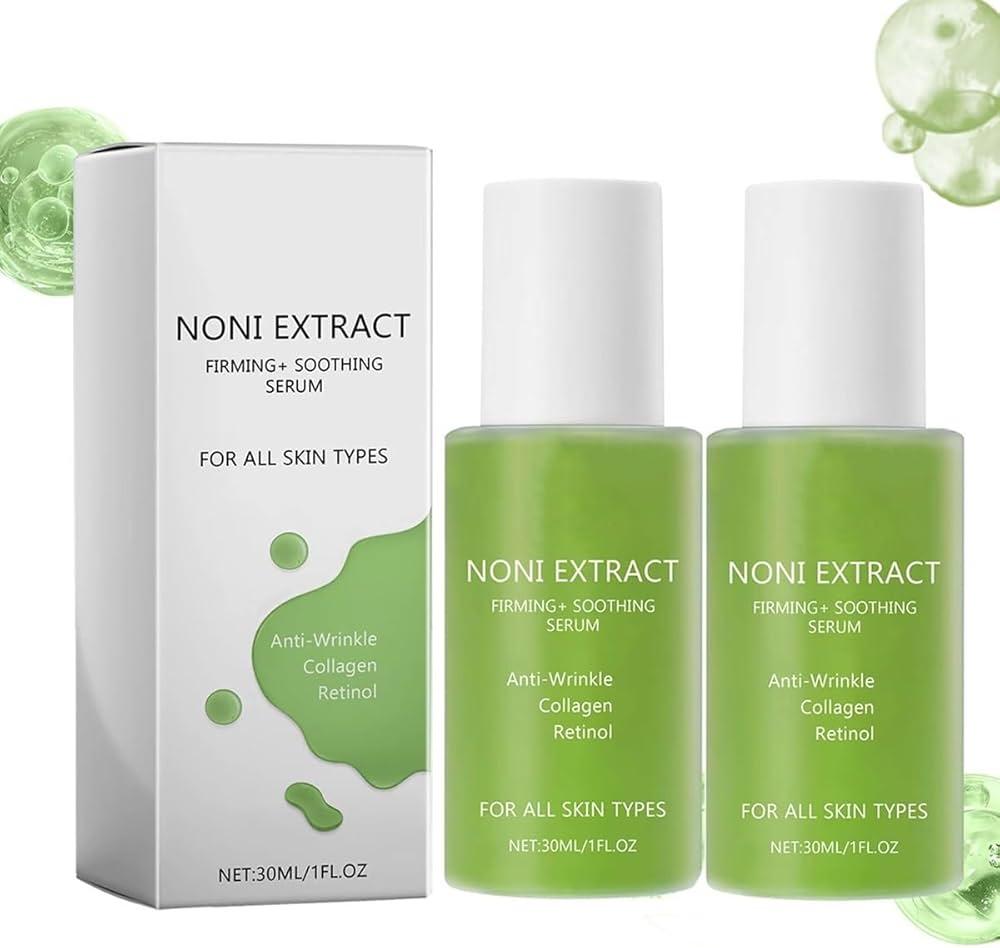 Noni Ampoule Serum with Collagen Retinol, Organic Hydration Moisturizing Soothing Serum, Noni Fruit Extract Facial Serum for Face, Anti Aging Wrinkles and Fine Lines (2pcs)