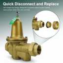 LF25AUB-Z3 Water Pressure Reducing Valve 1 Inch NPT Female Union + NPT Female, Polymer Seat, Adjustable 25-75 PSI