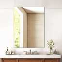Mirrorons Frameless Mirror, Wall Mirror 24" x 32", Modern Rectangle Bathroom Mirrors for Wall with Polished Edge, Horizontally or Vertically. Upgraded Shatterproof Mirror, Entryways, Bathroom, Gym.