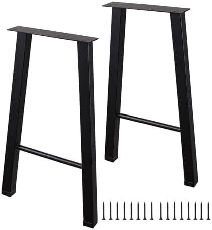 ALLCOS 22 Inch Metal Coffee Table Legs Bench Legs Heavy Duty Table Legs DIY Project for Coffee Table, Workbench, Black, Set of 2