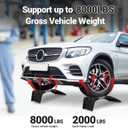 Garvee 8 in Lift Solid Steel Car Ramp 8000 LBS Capacity, 2000 LBS Per Ramps, Heavy Duty Truck Ramps for Car Repair or Vehicle Maintenance, 2 Pack Car Ramps, Black
