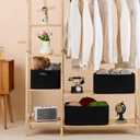 MiniArk Large Storage Baskets for Shelves, Closet Organizers Bins for Clothes Blanket Towels, Baby Nursery, Toy Baskets Box, Woven Rope Baskets, 17 x 13 x 7.5, 3 Packs Black