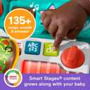 Fisher-Price Baby Push Toy 4-in-1 Snack Cart Walker Learning Activity, 14 Pieces for Pretend Play Infants Ages 6+ Months, Multilanguage Version, Child-size