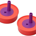 Compatible with Owala Kids Replacement Lid, Silicone Replacement Lid Fit for Owala Kids Insulation Stainless Steel Tumbler 12 Oz 15 Oz, with Spill Resistant Flexible Straw, Dishwasher Safe, Purple, 2Set.