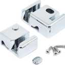 Sliding Shower Door Bottom Guide for 8mm Glass,Bathroom Hardware Accessories Set,Silver,Right Fixing Left Moving,Durable Plastic,1Pack/2Pcs