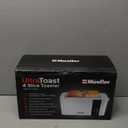 Mueller UltraToast Full Stainless Steel Toaster 4 Slice, Long Extra-Wide Slots for Bagels and Waffles, 6 Browning Levels, LED Display, Cancel/Defrost/Reheat Functions & Removable Tray, Kitchen Gadgets