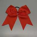 24Pcs 8" Large Cheer Hair Bows for Girls Ponytail Holder Grosgrain Ribbon Cheerleading Bows Elastic Hair Tie Bands for Girls Teens Softball Cheerleader Sports (Red)