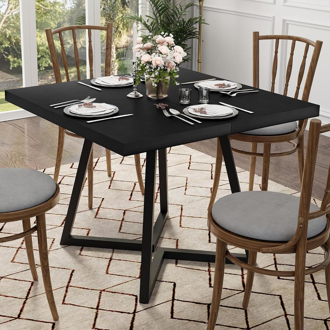 Apicizon 31.5" Square Kitchen Table for 2-4, Black