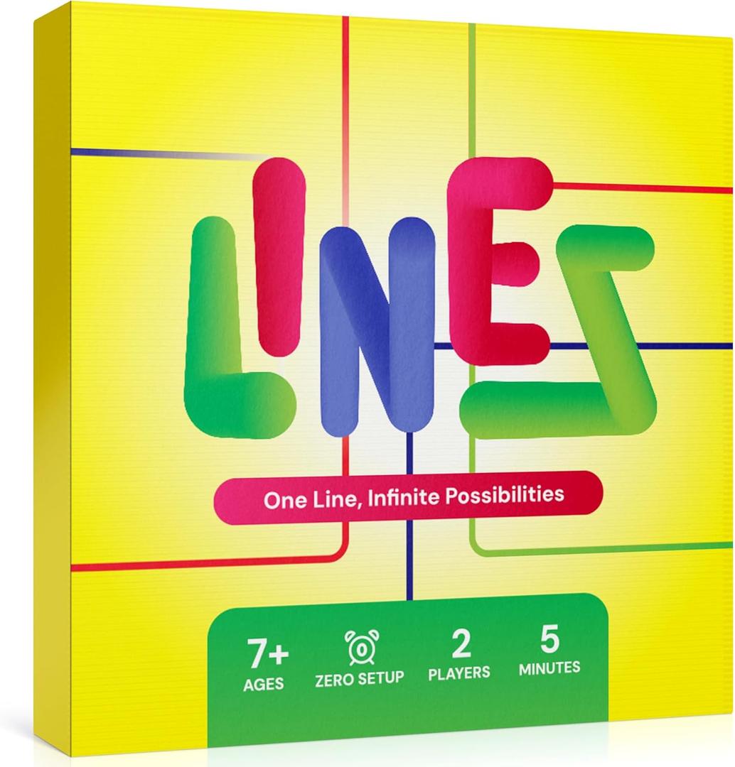 2 x LINES  Fun & Clever 2-Player Pocket-Sized Strategy & Memory Card Game for Kids, Teens & Adults (Ages 7+), Fast-Paced Head-to-Head Game, Perfect for Travel, Game Night & Stocking Stuffers