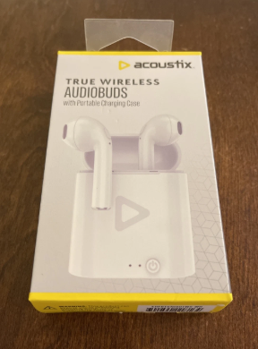 Acoustix TRUE WIRELESS AUDIOBUDS+ W/ Portable Charging Case White