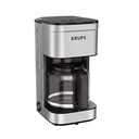 KRUPS Coffee Maker 10 Cups Simply Brew Stainless Steel Drip Coffee Maker, 900 Watts Coffee Filter, Drip Free, Dishwasher Safe Pot , Black & Silver