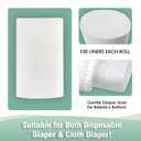 wegreeco Unscented Diaper Liners,Fragance Free and Chlorine Free - 100 Sheets Per Roll (1 Roll)