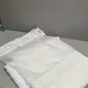 No Hook Shower Curtain and Snap in Liner Set White Tufted Chevron Striped Cloth Waterproof Washable Fabric Boho Farmhouse Bath Curtain See Through Mesh Top Window for Bathroom Hotel 71" x 86"