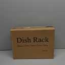 SNTD Dish Drying Rack - Small Dish Rack for Kitchen Counter, Stainless Steel Dish Drainer with Utensil Holder and Drainboard, 11" W x 15" L (Black)