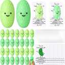 HyDren 25 Set Pickle Stress Ball Gifts Bulk Cute Pickle Squeeze Mini Stress Relief Ball Employee Appreciation Gifts Inspirational Cards for Students Christmas (Cucumber)