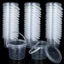 ZOEYES 50 PCS 10 oz Slime Containers with Lids and Handles, Plastic 300ml Storage Containers, Clear Slime Storage Case for Slime DIY Art Craft, Mini Toy, Pigment, Small Tools, Part Material