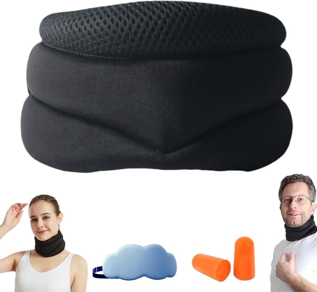 Neck Brace for Snoring, Neck Support, Adjustable Soft Cervical Collar for Relief of Sleep Apnea &Cervical Spine, 2025 Ergonomic Sleep Support for Comfortable Sleep,Women & Men (1pcs)