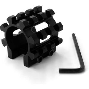 Flashlight Mount, 25mm Tube Clamp with Picatinny Round Rail Mount, Durable Flashlight Holder for Outdoor Use