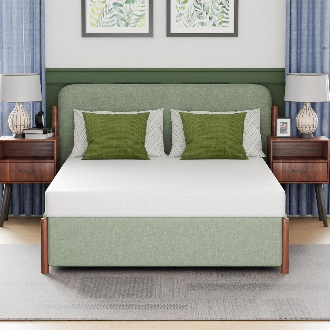 FDW | 6 Inch Full Mattress | Medium Firm | Gel Memory Foam Mattress | White | Bed in a Box, CertiPUR-US Certified | Pressure Relief, Cooling Ventilated Foam | Washable Removable Cover
