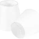 Lampwell Small Lamp Shades Set of 2, White Clip On Lamp Shades for Table Lamps-4" Top x 5" Bottom x 6" High, Mini Barrel Fabric Lampshades for Table Chandeliers Sconce Wall Floor Lamp Replacement