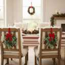 6 Pieces 9" Mini Christmas Wreaths for Kitchen Cabinet Small Christmas Candle Rings Eucalyptus Wreath Pillar Candle Rings Table Centerpieces Hanging Garlands for Front Door Window Decor (Red Berry)
