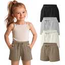 Halfchet 4 Pack Toddler Girls Bermuda Shorts, 4-Color, 2T