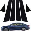 6PCS Car Auto Side Door Window Pillar Posts Cover Trim Gloss Black,Compatible with VW Passat Sedan 2011-2019