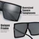 The Fresh Large Oversized Fashion Square Flat Top Sunglasses - Exquisite Packaging (Black)