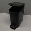 TIPGO Slim Bathroom Trash Can with Lid Soft Close, Step Pedal, 6 Liter / 1.6 Gallon Stainless Steel Trash Bin, Small Garbage Cans for Bedroom, Office, Kitchen (Matte Black)