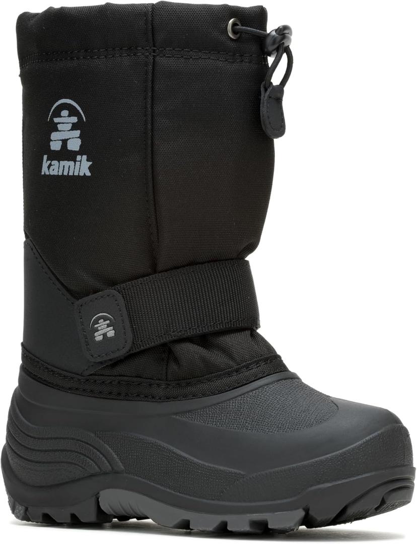 Kamik Unisex-Child Rocket Snow Boot (12 Little Kid, Black)