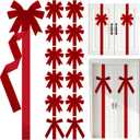 Crowye 14 Pcs Valentine's Day Cabinet Ribbons Bows Include 2 Pcs 14 x 6.6 Ft Large Valentine's Day Door Bows Ribbons Decorations for Party Home Kitchen Gifts Supplies(Red,Velvet,Novel)