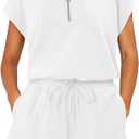 KISSMODA Two Piece Sets for Women Sweatsuit Casual Tracksuits Short Sleeve Tops and Shorts 2025 Lounge Outfits Medium