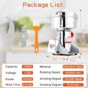 BI-DTOOL Electric Grain Mill Grinder 1000g Stainless Steel Pulverizer 36000r/min High-speed Grain Mill 2600W Dry Material Grinding Machine 270 swingable Superfine powder for Home and Commercial