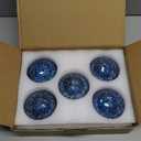 FUTUREPLUSX 5PCS Decorative Balls for Bowls, 3 Inch Blue Orbs Glass Balls for Centerpiece Bowls Mosaic Sphere for Home Decoration Dining Table