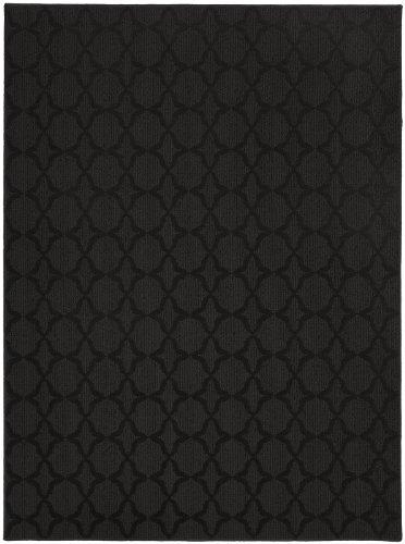 Garland Rug Sparta Non Slip Polypropylene 5 Ft. X 7 Ft. Black Area Rug- Ideal for Living Rooms & Hallways, Stylish & Durable for High-Traffic Areas