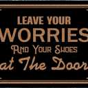 Leave Your Shoes and Worries Doormat 30x17 Inch Funny Welcome Door Mat Personalized Mat Indoor Outdoor Mats for Entryway with Non-Slip PVC Backing Easy Clean Home Dcor Housewarming Gift