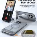 TORRAS for iPhone 16 Pro Max Case Translucent Natural Titanium Gray | Strong Magnetic & Seamless Stand, Fit for MagSafe, Military-Grade Drop Protection, Sturdy Adjustable Kickstand, Slim Matte Finish