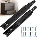 10 Inch Drawer Slides 4 Pairs (8pcs) Side Mount Rails - Heavy Duty Full Extension Ball Bearing Drawer Slide Glides for Cabinet Kitchen, Dresser Runners - Draw Slides Sliders 100Lb Capacity