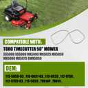RANSOTO 50" Mower Blade and Belt Set for Toro TimeCutter SS5000 SS5060 MX5000 MX5060, Toro 50 Mower Deck Maintenance Kit, Replaces 115-5059-03 & 119-8820, 3 High-Lift Blades & Heavy-Duty Belt