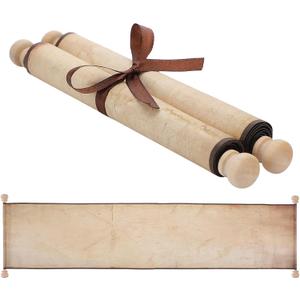Epakh 1 Roll Blank Paper Scrolls 9 x 72 Inches Scroll Paper Wrapped on Wood Rod for Writing, Drawing, Calligraphy, Wedding Vows, Invitation, Renaissance Festivals