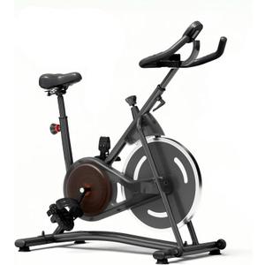 Exercise Bike Stationary Bikes for Home, Adjustable Resistance & Comfortable Seat Workout Bike, Quiet Indoor Cycling Bike with Digital Monitor, Phone Holder (Black-265LBS)