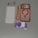 Meifigno Designed for iPhone 17 Pro Max Case 6.9", [Glitter Card & Wrist Strap] [Compatible with MagSafe] [2X HD Screen Protectors] Surround Raised Lens Protection for 17 ProMax Case, Cosmic Orange