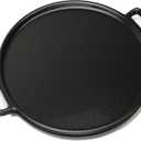 Home-Complete Cast Iron Pizza Pan - 14-Inch Baking Pan for Oven, Stovetop, Grill, or Campfires - Durable, Even-Heating, Versatile Cast Iron Griddle