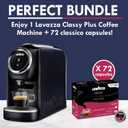 Lavazza Classy Mini Coffee Maker 72 Count Classico Espresso Capsules Compact Single-Serve Machine for Espresso & Lungo Compatible Expert Pods