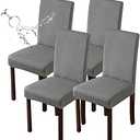 Genina Waterproof Chair Covers for Dining Room Dining Chair Covers Kitchen Parsons Chair Covers (Gray, 4 PCS)