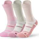 Coolmax Compression Running Socks for Women 3 Pairs, Anti-Blister Moisture Wicking Boot Crew Cushion Athletic Workout Socks