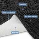 Bcoimo Bathroom Rugs 24x17, Bath Mats for Bathroom Non Slip with Rubber Backing,High Absorbent Microfiber Bath Rugs Quick Drying, Machine Washable, Durable Decor, Black