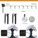 Solar String Lights Outdoor Waterproof, 2 Pack 60 LED 36.5 FT Each, Solar Powered Patio Lights with 8 Lighting Modes for Garden Yard Porch Wedding Party Decor (Warm White)